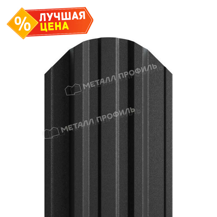 Штакетник Металл Профиль TRAPEZE-O 0,45 VikingMP® RAL9005 Черный темный