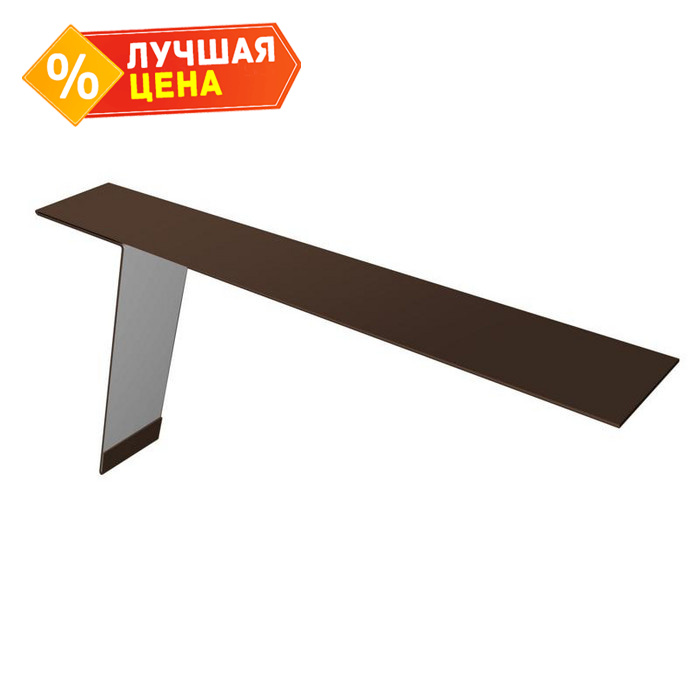 Планка карнизная фальц Grand Line 130х80 0,5 GreenCoat Pural BT с пленкой RR 750 кирпично-красный (RAL 8004 терракота)