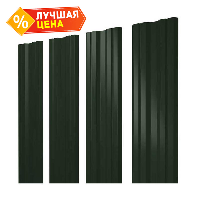 Штакетник Grand Line 0,5 GreenCoat Pural BT, matt RR 11 Хвойно-Зеленый, Зеленый Хром