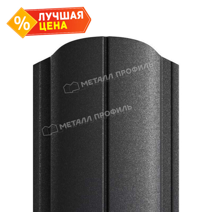 Штакетник Металл Профиль ELLIPSE-O 0,5 VikingMP® E RAL9005 Черный темный