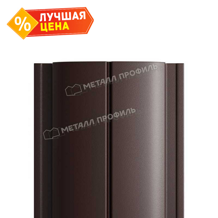 Штакетник Металл Профиль ELLIPSE-T 0,5 PURETAN® RR 32 Темно-коричневый