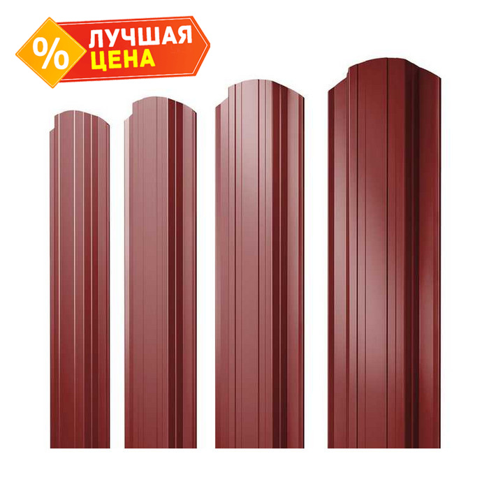 Штакетник Прямоугольный фигурный Grand Line 0,5 Satin RAL3011 Коричнево-Красный