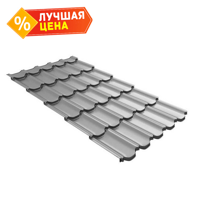 Металлочерепица Grand Line Kvinta plus (Квинта Плюс) 0,45 Полиэстер RAL 7004 Сигнальный серый