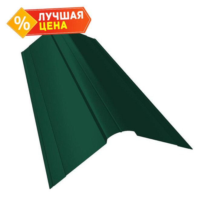 Планка конька фигурного 150x150 0,4 PE с пленкой RAL 6005 зеленый мох