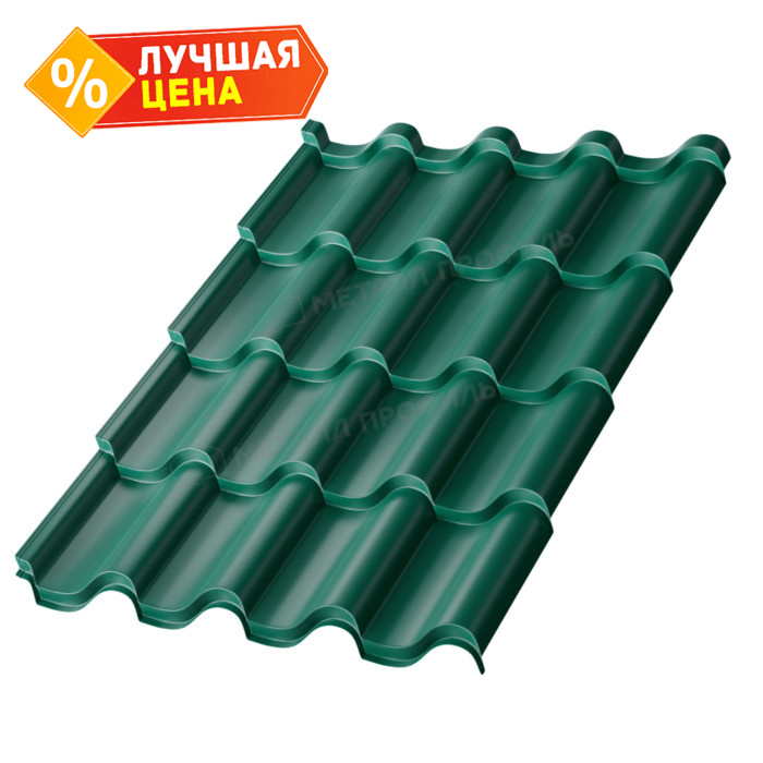 Металлочерепица Металл-Профиль Монтерроса-ML 0,5 PURMAN® RAL 6005 Зеленый мох