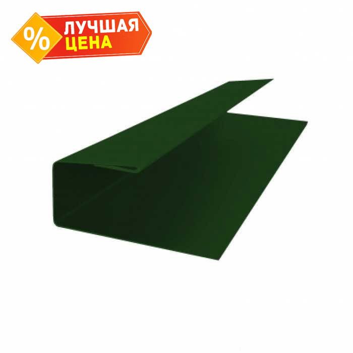 J-Профиль 18мм 0,5 GreenCoat Pural BT, matt RR 11 темно-зеленый (RAL 6020 хромовая зелень)