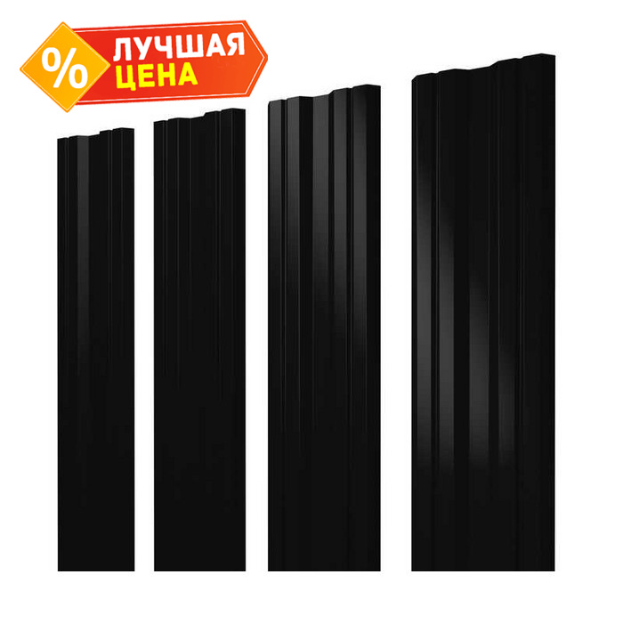 Штакетник Twin Grand Line 0,5 Quarzit lite RAL9005 Черный