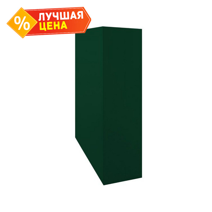 Кожух на трубу скатный д580/ш360/в1-1575/в2-1240 0,5 Velur RAL 6020 зеленый хром