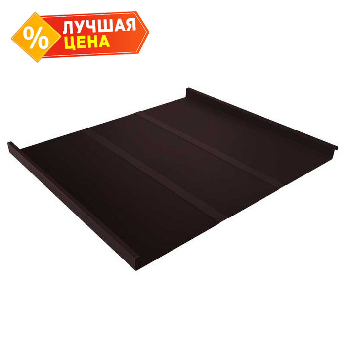 Фальцевая кровля Фальц двойной стоячий Grand Line 0,5 Velur RAL 8017