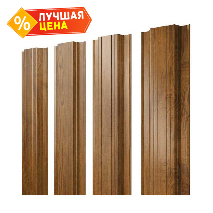 Штакетник Прямоугольный Grand Line 0,45 Print Premium Golden Wood Golden Wood