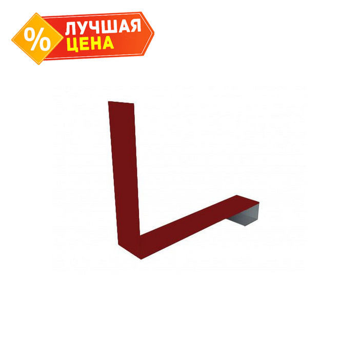 Планка примыкание нижнее к трубе для Кликфальц Pro Grand Line 0,5 Satin с пленкой RAL 3011 коричнево-красный