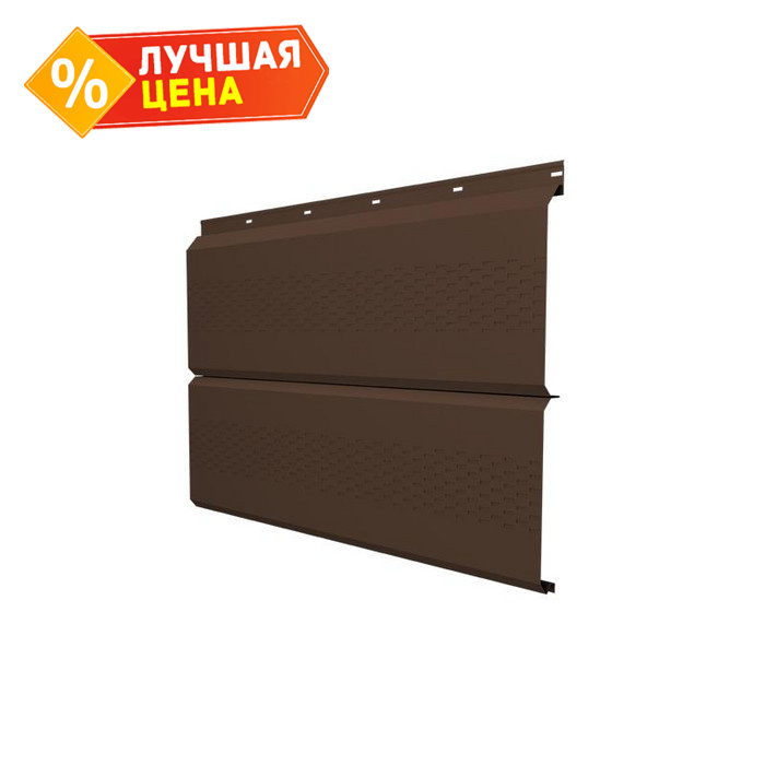 Софит ЭкоБрус с перфорацией 0,345 Grand Line 0,4 PE с пленкой RAL8017