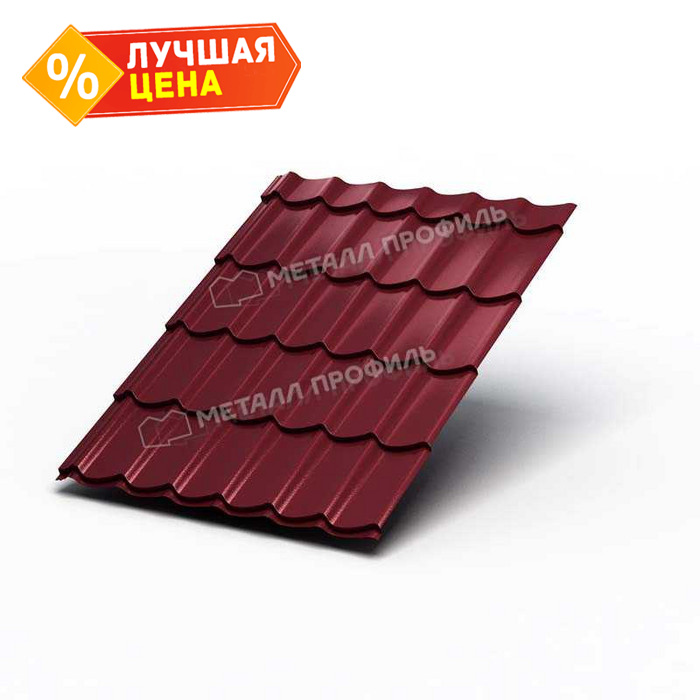 Металлочерепица Металл-Профиль Супермонтеррей 0,5 PURMAN® RAL 3005 Красное вино