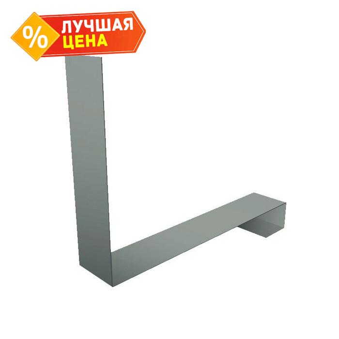 Планка примыкание нижнее к трубе для Кликфальц Pro Grand Line 0,5 Satin с пленкой RAL 9006 бело-алюминиевый