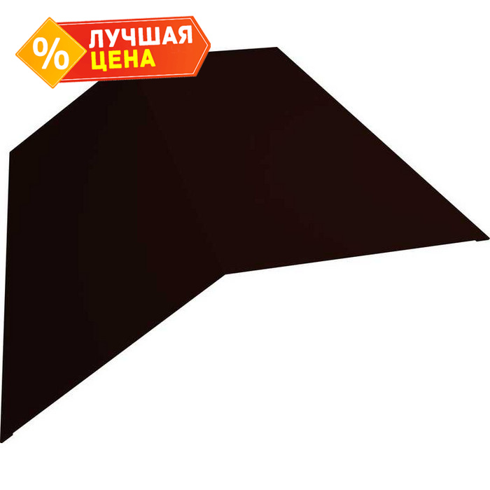 Планка конька плоского 190х190 0,5 Satin с пленкой RR 32 темно-коричневый