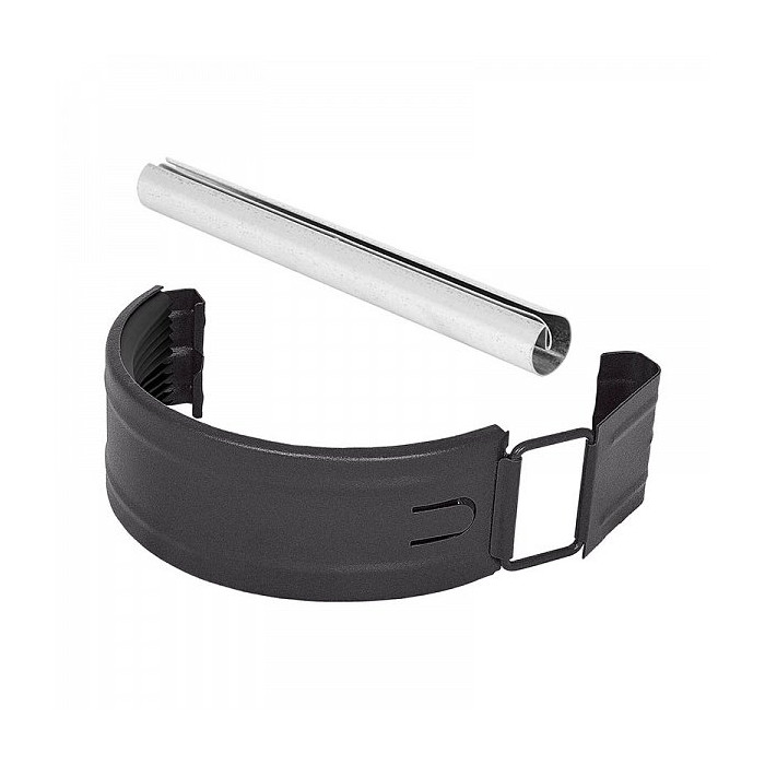 Соединитель желоба в комплекте, сталь, l-1 м, d-100 мм, черный PURAL MATT RR 33, Aquasystem