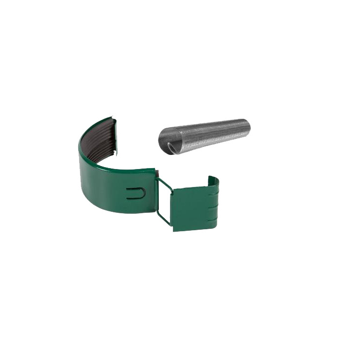 Соединитель желоба в комплекте, сталь, d-150 мм, зеленый, Aquasystem