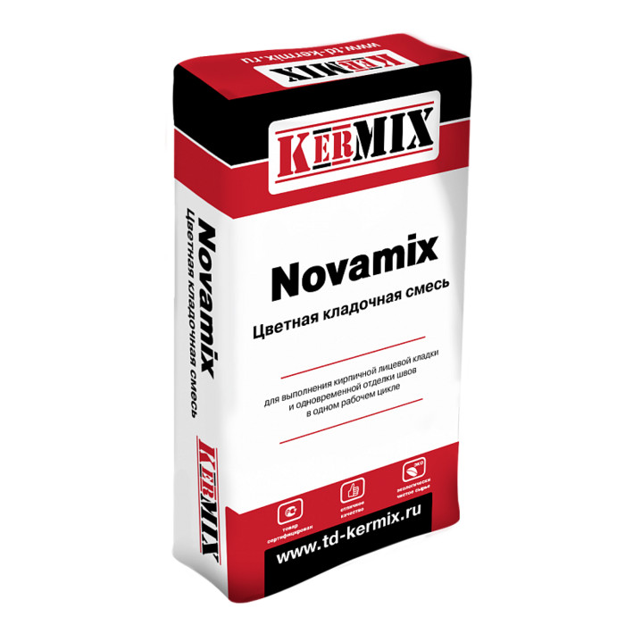 Цветные кладочные растворы Novamix S, для кирпича с водопоглощением 5-12%, Kermix