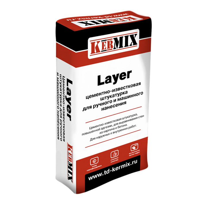 Цементно-известковая штукатурка Layer 1550, Kermix