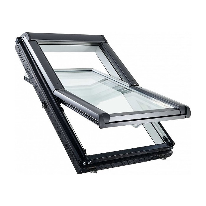 Окно R45 K100L5 без термоблока, 54х98 см, из ПВХ (вент.клапан, однокамерное, среднеповоротное), Roto