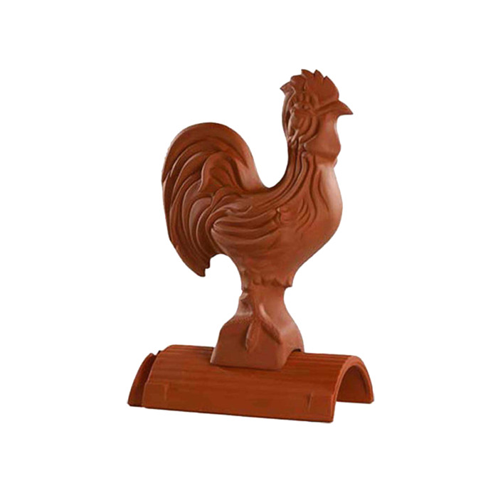 Декоративный элемент на кровлю Петух исторический, натуральный красный, Purr-Keramik