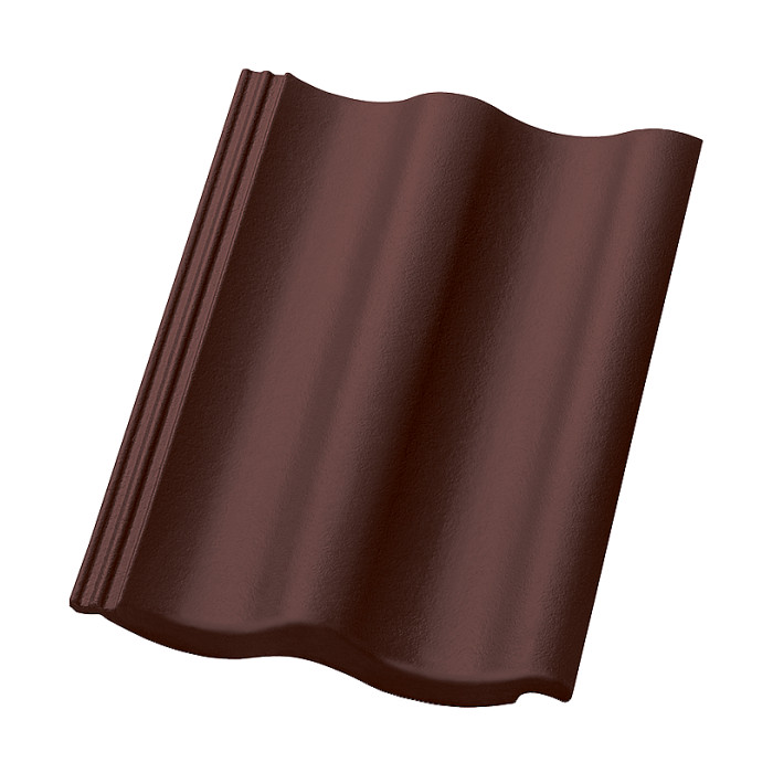 Цементно-песчаная черепица рядовая, Sigma, LongLife matt Бордовый (Bordeauxrot), Nelskamp