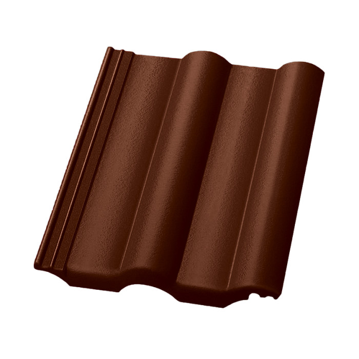 Цементно-песчаная черепица рядовая, Finkerberger, LongLife glazed Темно-коричневый, Nelskamp