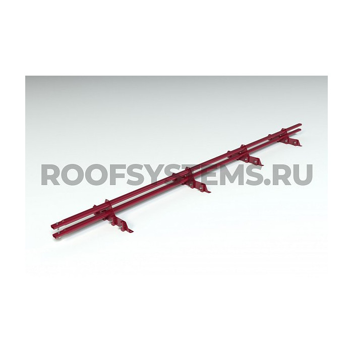 Комплект снегозадержания Prestige ZN 3м., Master для фальцевой кровли, (состав: 4 опоры, 16 зажимов, 2 трубы, комплект крепления), красное вино, Roofsystems