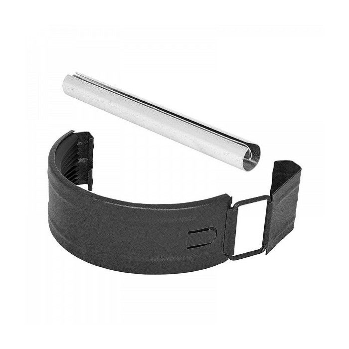 Соединитель желоба в комплекте, сталь, d-150 мм, черный PURAL MATT RR 33, Aquasystem