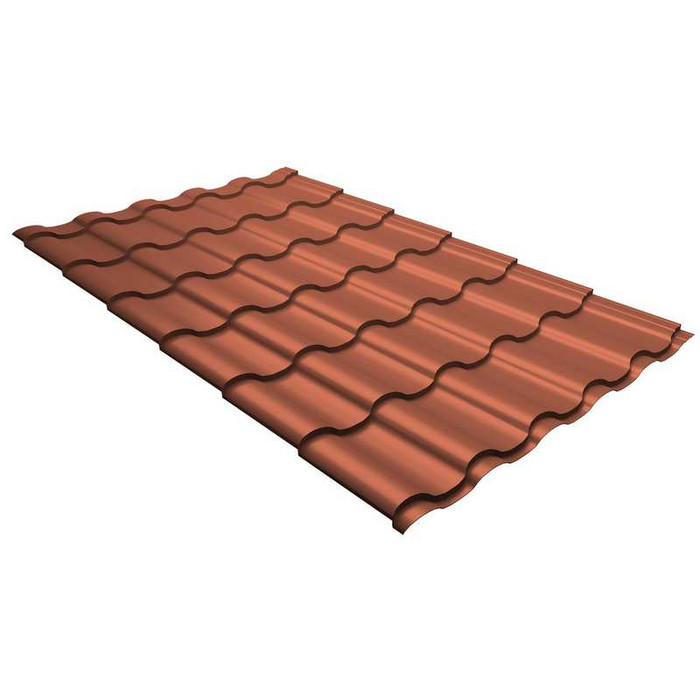 Металлочерепица Grand Line Kredo (Кредо) 0,5 Quarzit Cuprum Steel