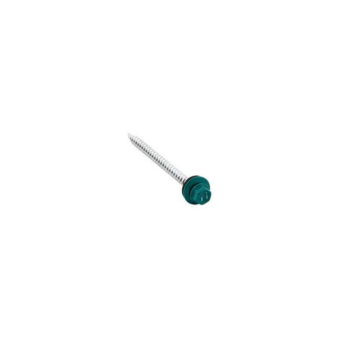 Саморез кровельный Daxmer 4,8х70 RAL 5021 (100) сверло №1 - фото №1