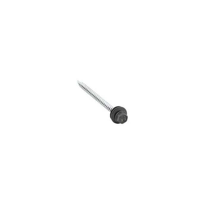 Саморез кровельный Daxmer 4,8х70 RAL 7005 (100) сверло №1 - фото №1
