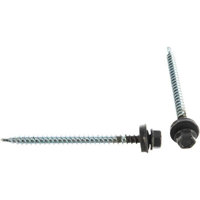 Саморез кровельный Daxmer 4,8х70 RAL 7024/RR 23 (100) сверло №1 - фото №1
