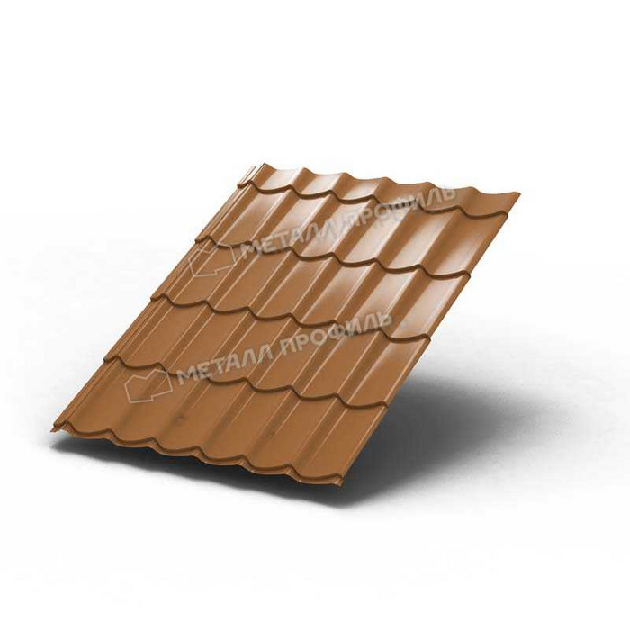 Металлочерепица Металл-Профиль Монтеррей 0,5 PURMAN® Argillite Медный металлик - фото №1