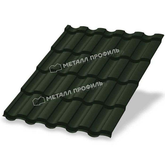 Металлочерепица Металл-Профиль Монтекристо-M 0,45 VikingMP® RAL 6007 Бутылочно-зеленый