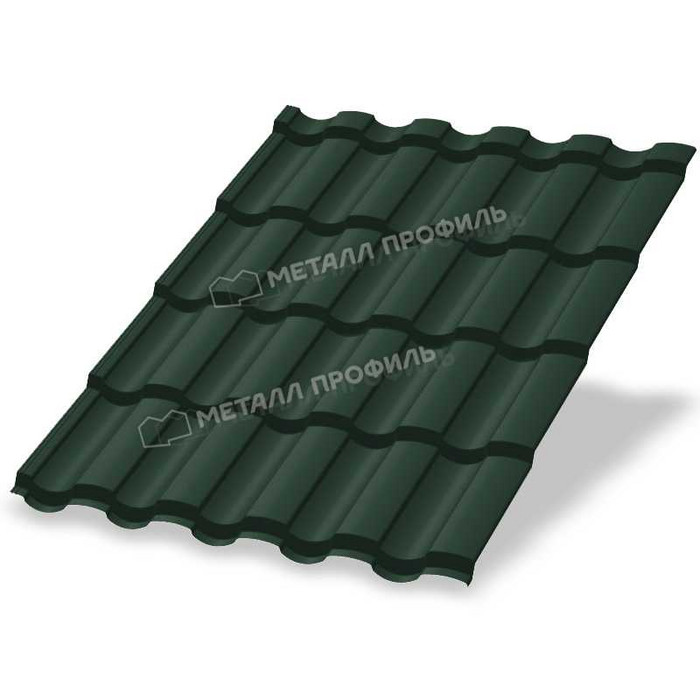 Металлочерепица Металл-Профиль Монтекристо-ML 0,5 PURMAN® RAL 6005 Зеленый мох - фото №1