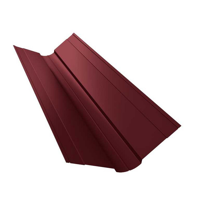 Планка ендовы верхней фигурной 100x100 0,45 Drap RAL 3005 красное вино - фото №1