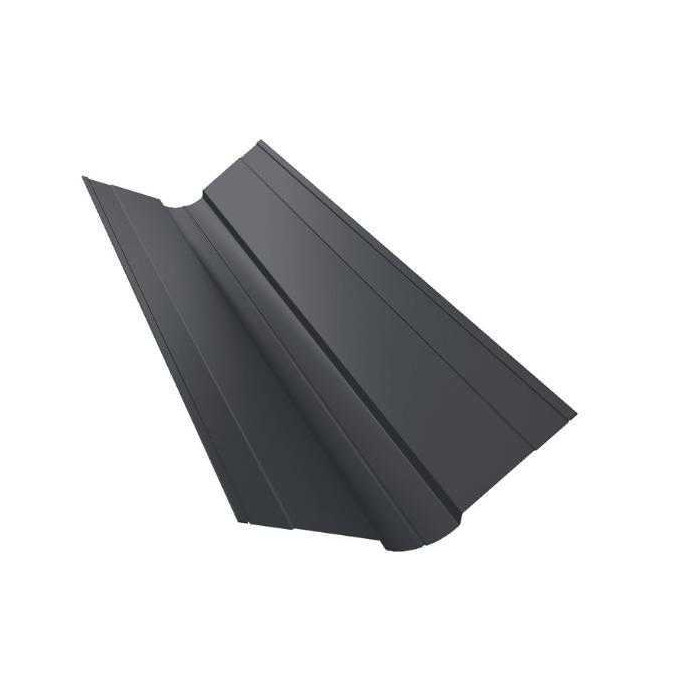 Планка ендовы верхней фигурной 150x150 0,5 PurPro Matt 275 RAL 7024 мокрый асфальт - фото №1