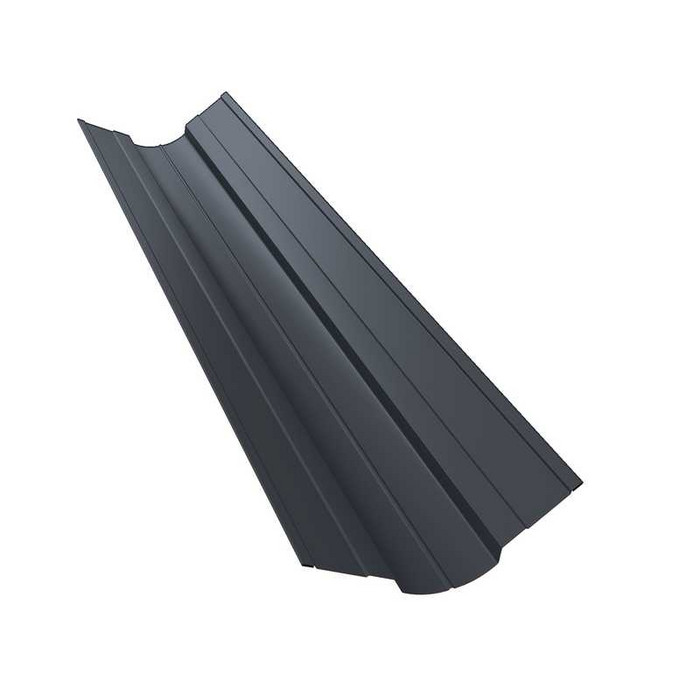 Планка ендовы верхней фигурной 70x70 0,45 Drap RAL 7024 мокрый асфальт - фото №1