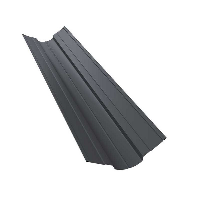Планка ендовы верхней фигурной 70x70 0,5 GreenCoat Pural BT RR 23 темно-серый (RAL 7024 мокрый асфальт) - фото №1