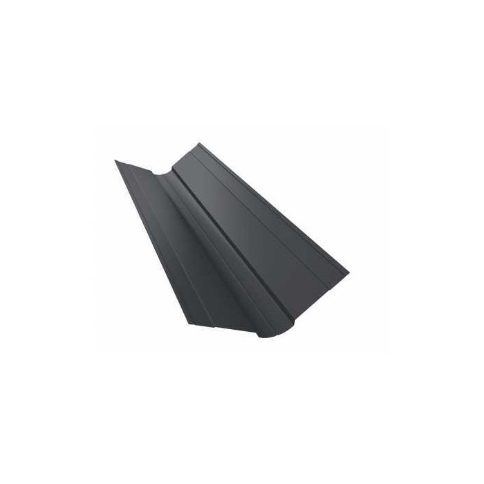 Планка ендовы верхней фигурной 70x70 0,5 Satin с пленкой RAL 7024 мокрый асфальт - фото №1