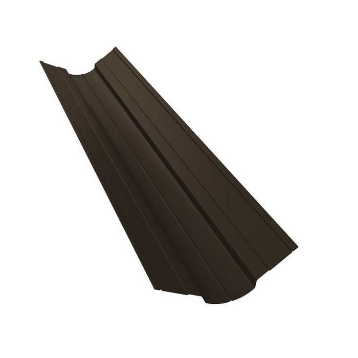 Планка ендовы верхней фигурной 70x70 0,5 GreenCoat Pural BT RR 32 темно-коричневый (RAL 8019 серо-коричневый) - фото №1