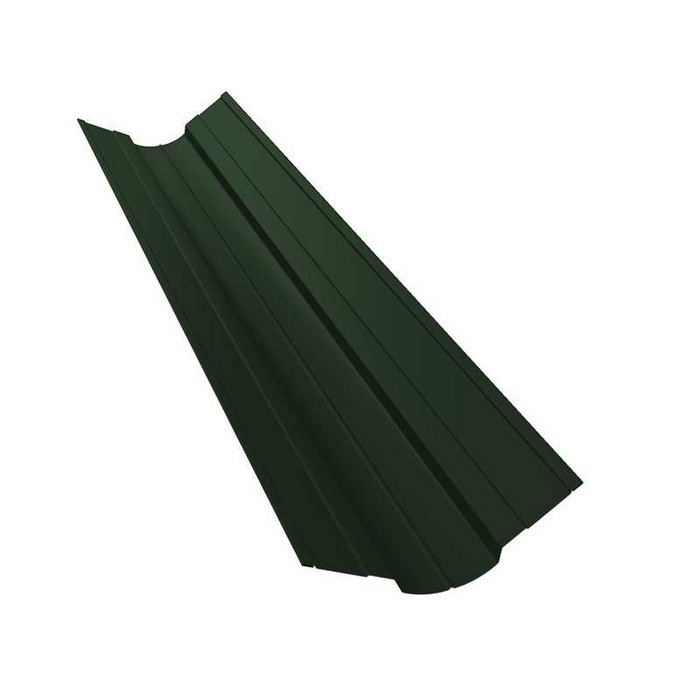 Планка ендовы верхней фигурной 70x70 0,5 GreenCoat Pural BT RR 11 темно-зеленый (RAL 6020 хромовая зелень) - фото №1