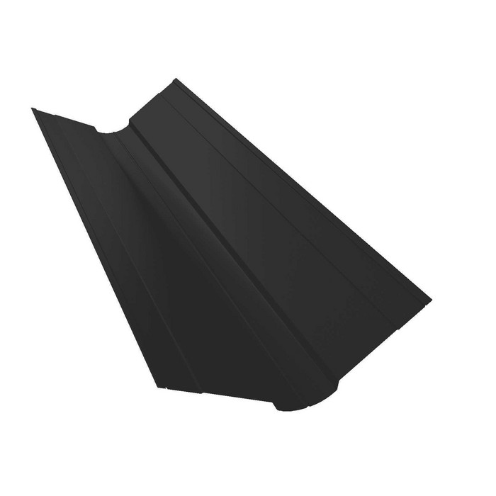 Планка ендовы верхней фигурной 100x100 0,5 Rooftop Matte RAL 9005 черный - фото №1