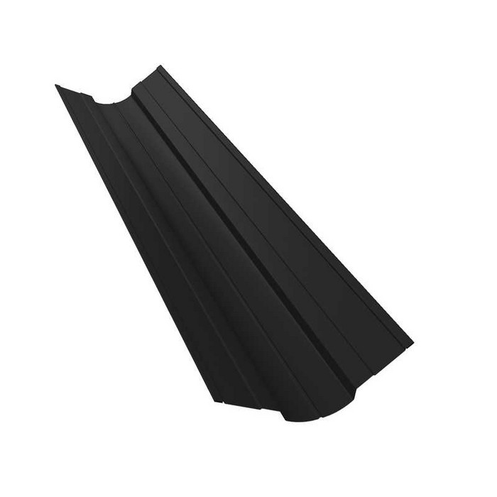 Планка ендовы верхней фигурной 70x70 0,45 Drap RAL 9005 черный - фото №1