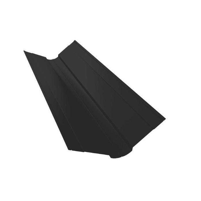 Планка ендовы верхней фигурной 150x150 0,5 PurLite Мatt RAL 9005 черный темный - фото №1