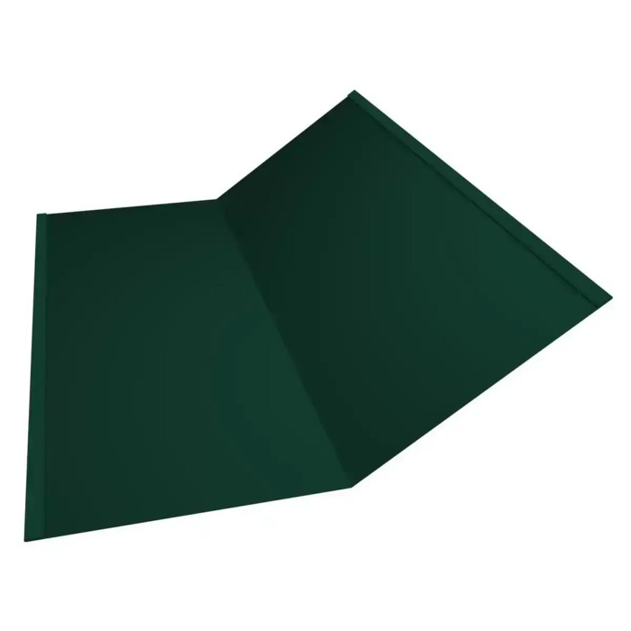 Планка ендовы нижней 300х300 0,5 GreenCoat Pural BT, matt RR 11 темно-зеленый (RAL 6020 хромовая зелень) - фото №1