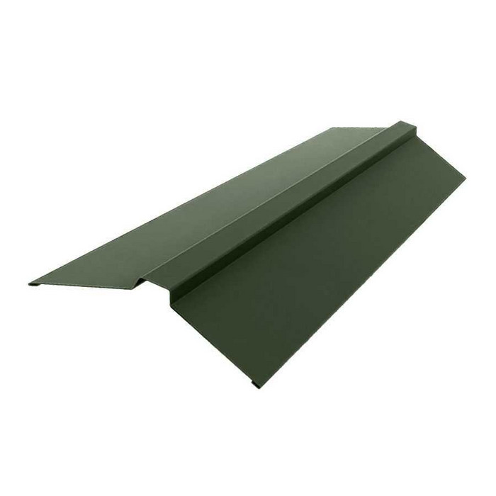 Планка конька плоского 115х30х115 0,5 Velur RAL 6020 хромовая зелень - фото №1