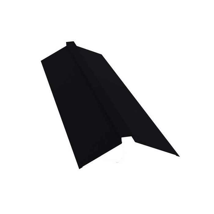 Планка конька плоского 115х30х115 0,45 Drap RAL 9005 черный - фото №1