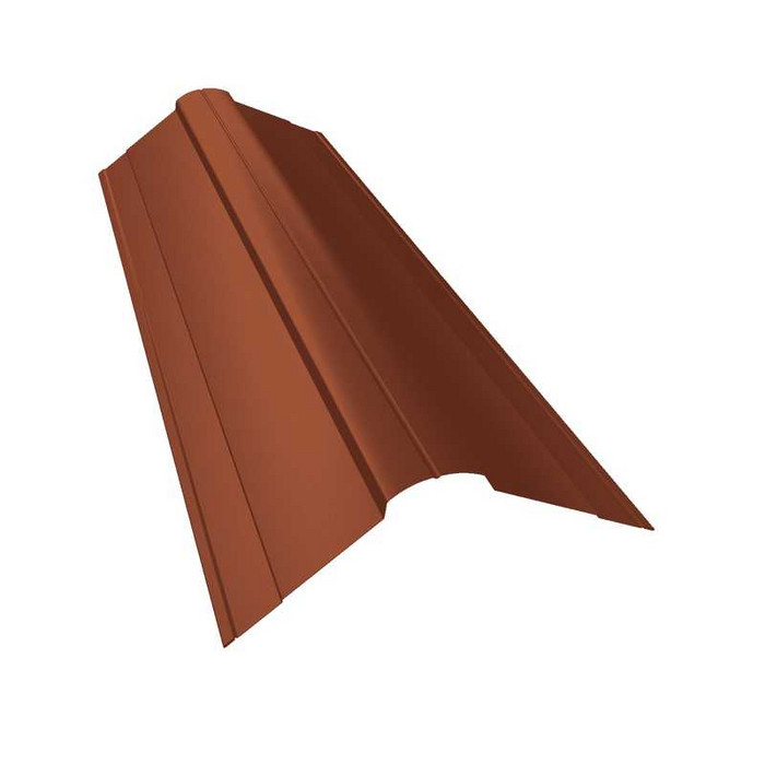 Планка конька фигурного 100x100 0,45 Drap RAL 8004 терракота - фото №1